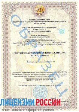 Образец сертификата соответствия аудитора №ST.RU.EXP.00006174-1 Алупка Сертификат ISO 22000